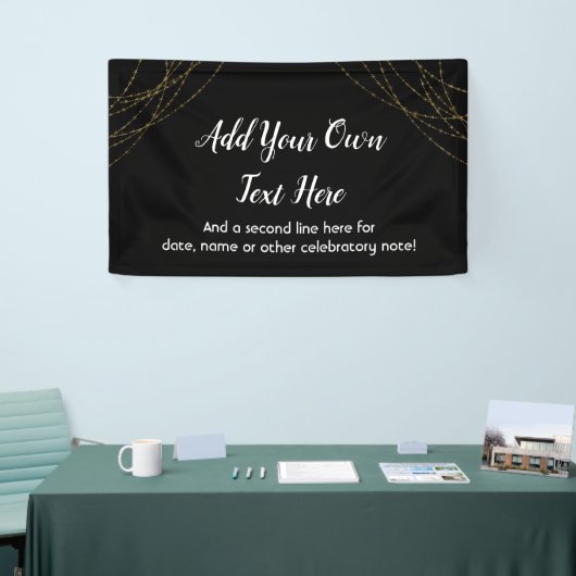 Glittery Gold Light Strings Ihren eigenen Text hin Banner (Messeveranstaltung)