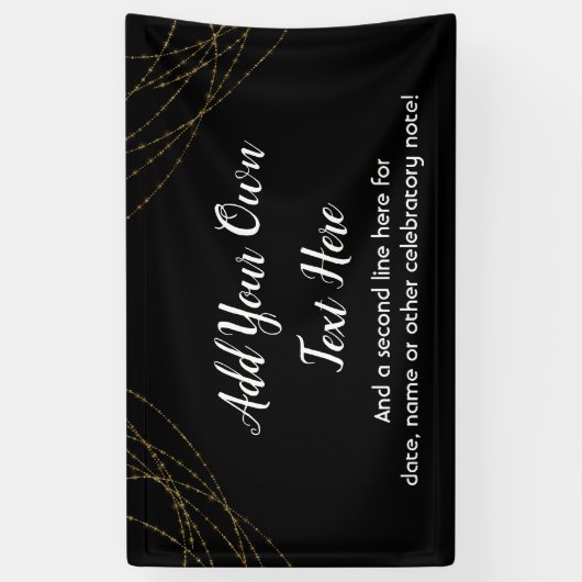 Glittery Gold Light Strings Ihren eigenen Text hin Banner (Vertikal)