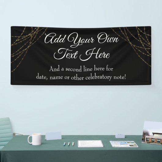 Glittery Gold Light Strings Ihren eigenen Text hin Banner (Messe)