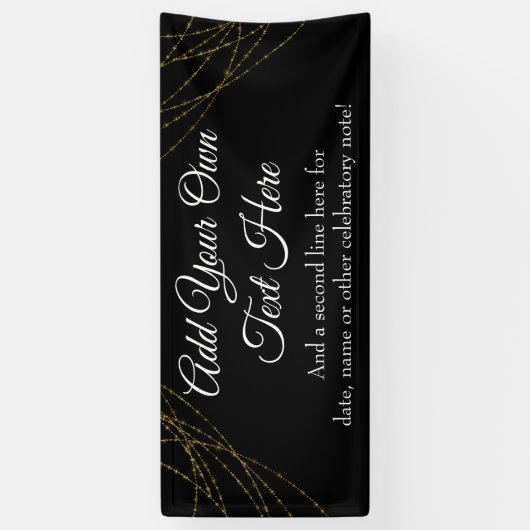 Glittery Gold Light Strings Ihren eigenen Text hin Banner (Vertikal)