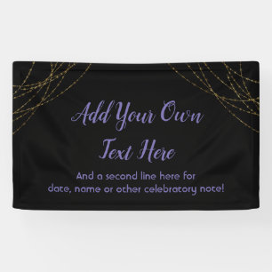 Glittery Gold Light Strings Ihren eigenen Text hin Banner