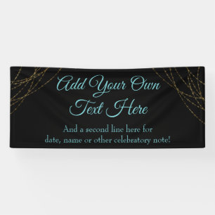Glittery Gold Light Strings Ihren eigenen Text hin Banner
