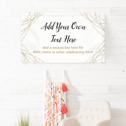 Glittery Gold Light Strings Ihren eigenen Text hin Banner (Insitu)