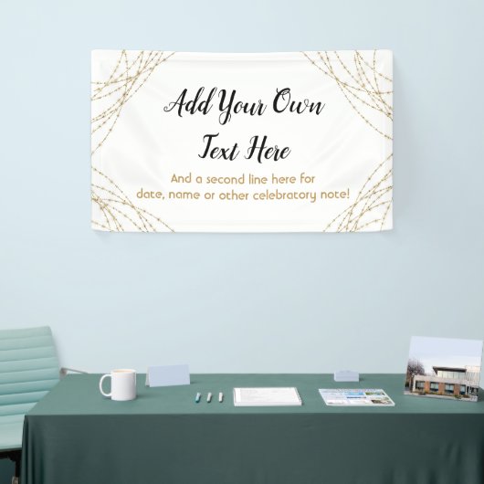 Glittery Gold Light Strings Ihren eigenen Text hin Banner (Messeveranstaltung)