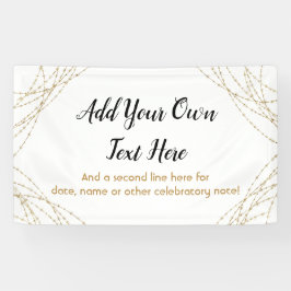 Glittery Gold Light Strings Ihren eigenen Text hin Banner