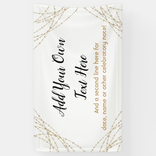 Glittery Gold Light Strings Ihren eigenen Text hin Banner (Vertikal)