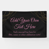 Glittery Gold Light Strings Ihren eigenen Text hin Banner (Horizontal)
