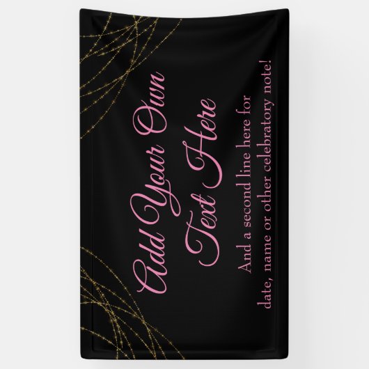 Glittery Gold Light Strings Ihren eigenen Text hin Banner (Vertikal)