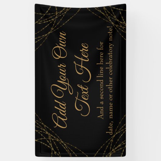 Glittery Gold Light Strings Ihren eigenen Text hin Banner (Vertikal)