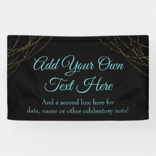 Glittery Gold Light Strings Ihren eigenen Text hin Banner