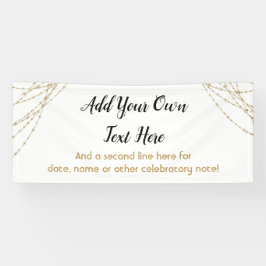 Glittery Gold Light Strings Ihren eigenen Text hin Banner
