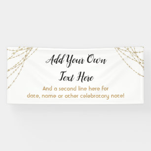 Glittery Gold Light Strings Ihren eigenen Text hin Banner