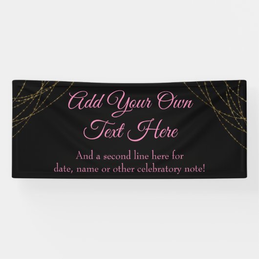 Glittery Gold Light Strings Ihren eigenen Text hin Banner (Horizontal)