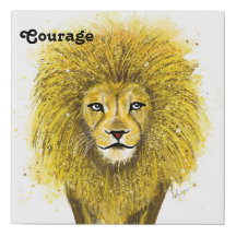 Glittery Gold Lion mit einem Inspirierend Wort