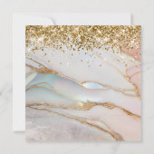 Glittery Gold Marbled Opal 50. Geburtstag Einladung (Rückseite)