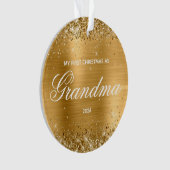 Glittery Gold Meine ersten Weihnachten als Oma Ornament (Vorderseite)