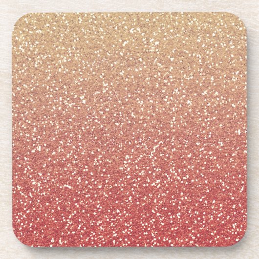 Glittery Gold Melon Getränkeuntersetzer (Vorderseite)