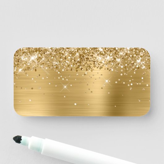 Glittery Gold Metallic Blank Namensschild (Beispiel)