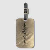 Glittery Gold Metallic Extravagant Chic Calligraph Gepäckanhänger (Vorderseite Vertikal)