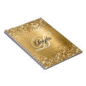 Glittery Gold Metallic Extravagant Monogram Notizblock (Rechte Seite)