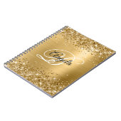 Glittery Gold Metallic Extravagant Monogram Notizblock (Linke Seite)