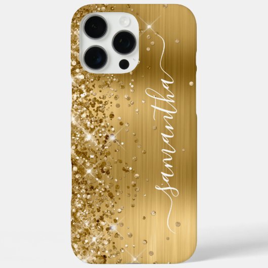 Glittery Gold Metallic Girly Signature Case-Mate iPhone Hülle (Rückseite)
