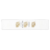 Glittery Gold Palm Tree Leaf Brautparty Hochzeit Kurzer Tischläufer (Horizontal)