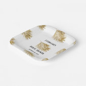 Glittery Gold Palm Tree Leaf Wedding Brautparty Pappteller (Gewinkelt)