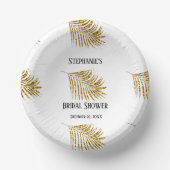 Glittery Gold Palm Tree Leaf Wedding Brautparty Pappteller (Vorderseite)