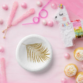 Glittery Gold Palms Kinderdusche Tropical Weddings Pappteller (Party)