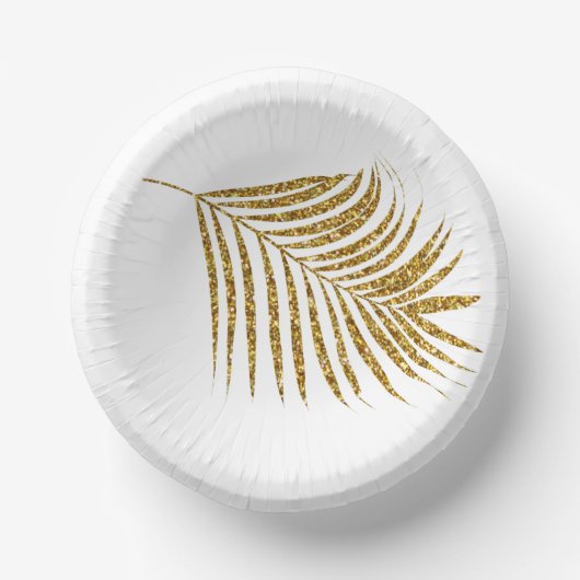 Glittery Gold Palms Kinderdusche Tropical Weddings Pappteller (Vorderseite)