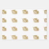 Glittery Gold Palms Tropical Weddings Celebrration Geschenkpapier Set (Vorderseite 3)
