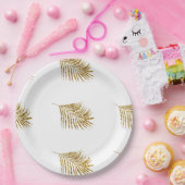 Glittery Gold Palms Tropical Weddings Leaf Muster Pappteller