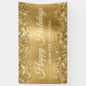 Glittery Gold Personalisiert Happy Holidays Banner (Vertikal)