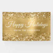 Glittery Gold Personalisiert Happy Holidays Banner (Horizontal)