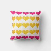 Glittery Gold Pink Heart Valentinstag 2023 Geschen Kissen (Vorderseite)