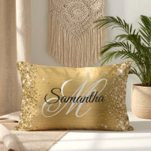 Glittery Gold Satin Foil Monogram