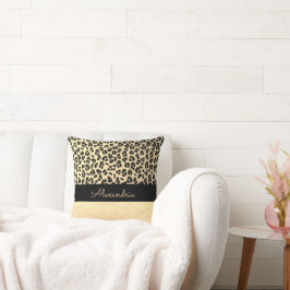 Glittery Gold Shimmery Gold Leopard Kissen