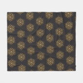 Glittery Gold Snowflakes Fleecedecke (Vorderseite (Horizontal))