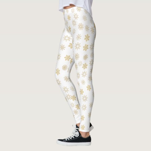 Glittery Gold Snowflakes Leggings (Links)