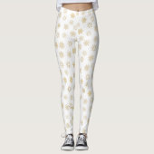 Glittery Gold Snowflakes Leggings (Vorderseite)