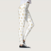 Glittery Gold Snowflakes Leggings (Rechts)