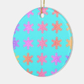 Glittery Gold Snowflakes Patterns Türkis Blau Keramik Ornament (Links)