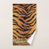 Glittery Gold Tiger Safari Print Bath Handtuch Set (Handtuch)