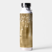 Glittery Gold treibt zwei Namenskarten an Trinkflasche (Links)