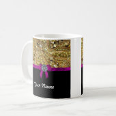 Glittery Gold u. Schwarzes Kaffeetasse (Vorderseite Links)