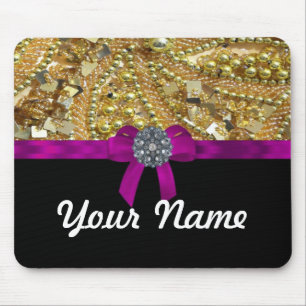 Glittery Gold u. Schwarzes Mousepad