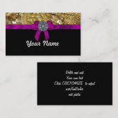 Glittery Gold u. Schwarzes Visitenkarte (Vorne/Hinten)