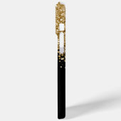 Glittery Gold und Black Glam Name Case-Mate iPhone Hülle (Rückseite / Links)
