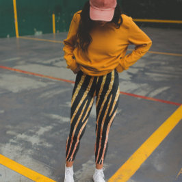 Glittery Gold und Black Zebra Wild Animal Muster Leggings